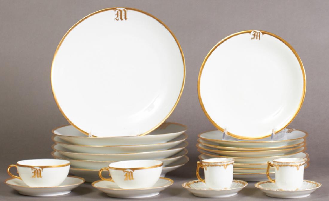 Fifty-Nine Pieces of Gilt Rimmed Porcelain Limoges (1 of 1)