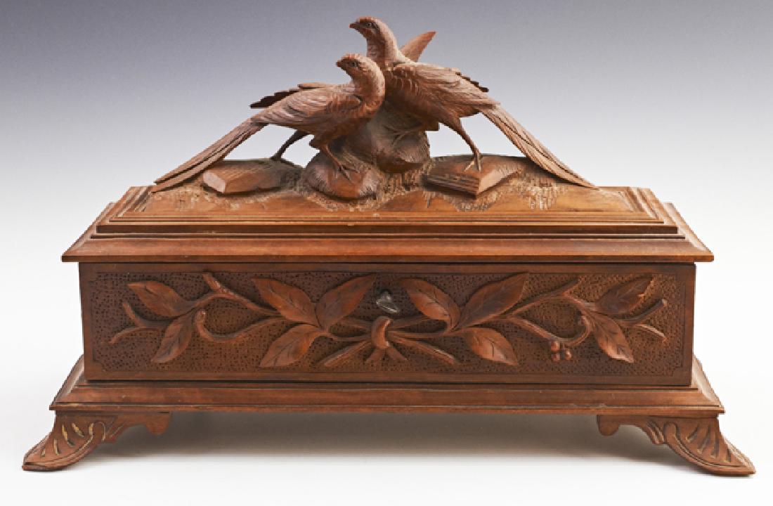 French Carved Walnut Jewelry Casket, c. 1880, the (1 of 1)