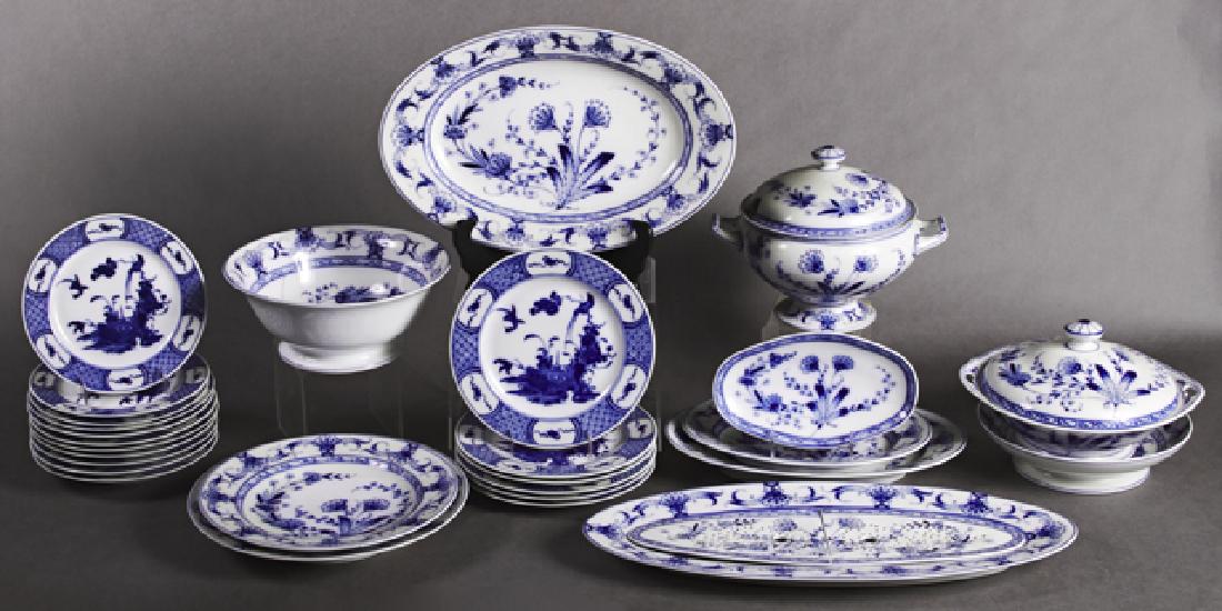 Fifty-Nine Pieces of French Limoges Blue and White (1 of 1)