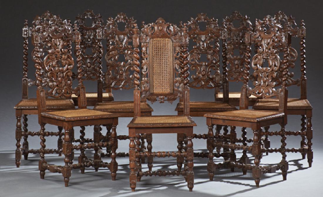 Set of Ten French Carved Oak Louis XIII Style (1 of 1)