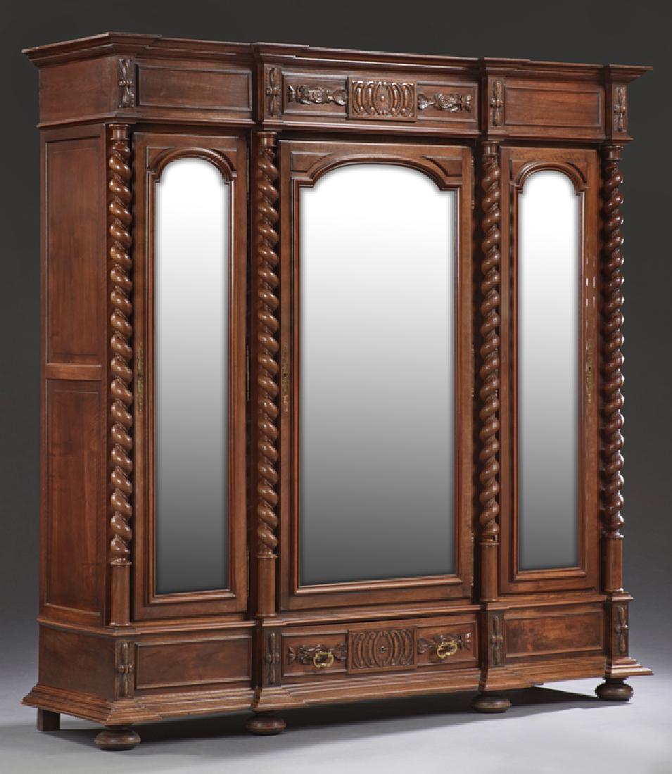 French Henri II Style Carved Walnut Armoire, c. (1 of 1)