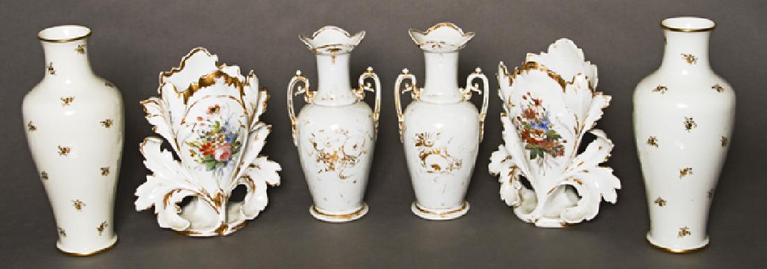 Three Pair of French Porcelain Vases, 19th c., (1 of 1)