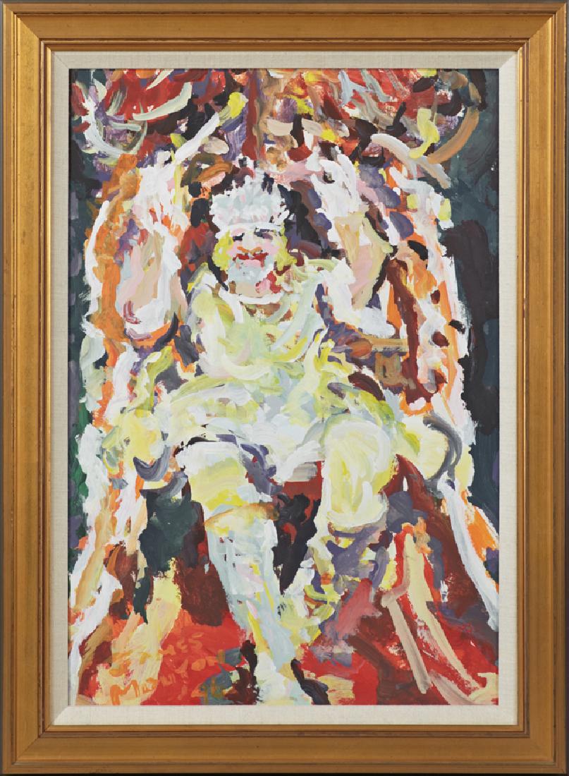 James Mouton (New Orleans), "Rex, King of Carnival,": James Mouton (New Orleans), "Rex, King of Carnival," 20th c., oil on board, signed lower left, presented in a gilt frame with linen liner, H.- 19 5/8 in., W.- 13 1/8 in.