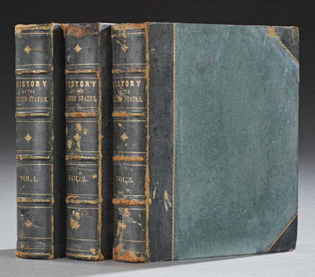 Books J. A. Spencer, "The History of the United States: Books J. A. Spencer, "The History of the United States from the Earliest Period to James Buchanan," 1858, in three volumes, with numerous illustrations, Johnson, Fry and Company, 3/4 Morocco, gilt let