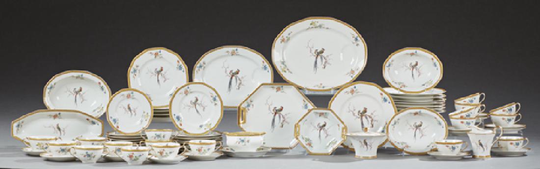 Seventy-Two Piece Set of Theodore Haviland Limoges: Seventy-Two Piece Set of Theodore Haviland Limoges Porcelain Dinnerware, c. 1900, in the Eden pattern, consisting of 8 dinner plates, 5 luncheon plates, 8 bread and butter plates, 8 salad plates, 17 c