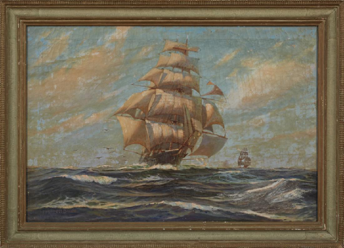 Mason McDonald (1880-1961), "Racing Home," 20th c., oil (1 of 1)