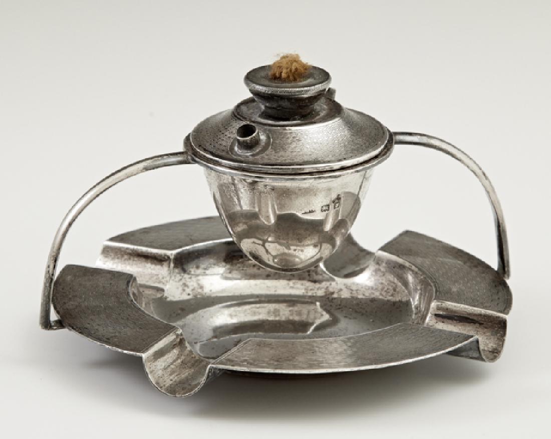 English Sterling Cigar Lighter-Ashtray, London, early (1 of 1)