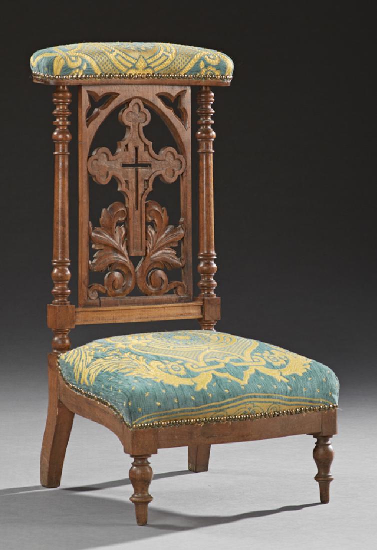 French Carved Walnut Prie Dieu, 19th c., the (1 of 1)