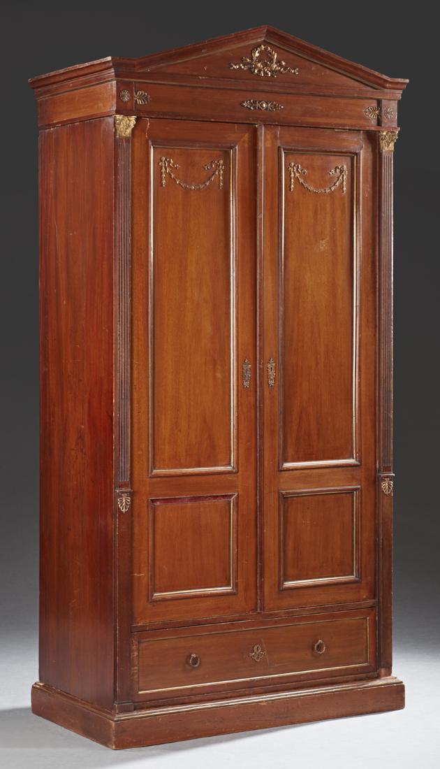 French Empire Style Ormolu Mounted Mahogany Armoire, (1 of 1)