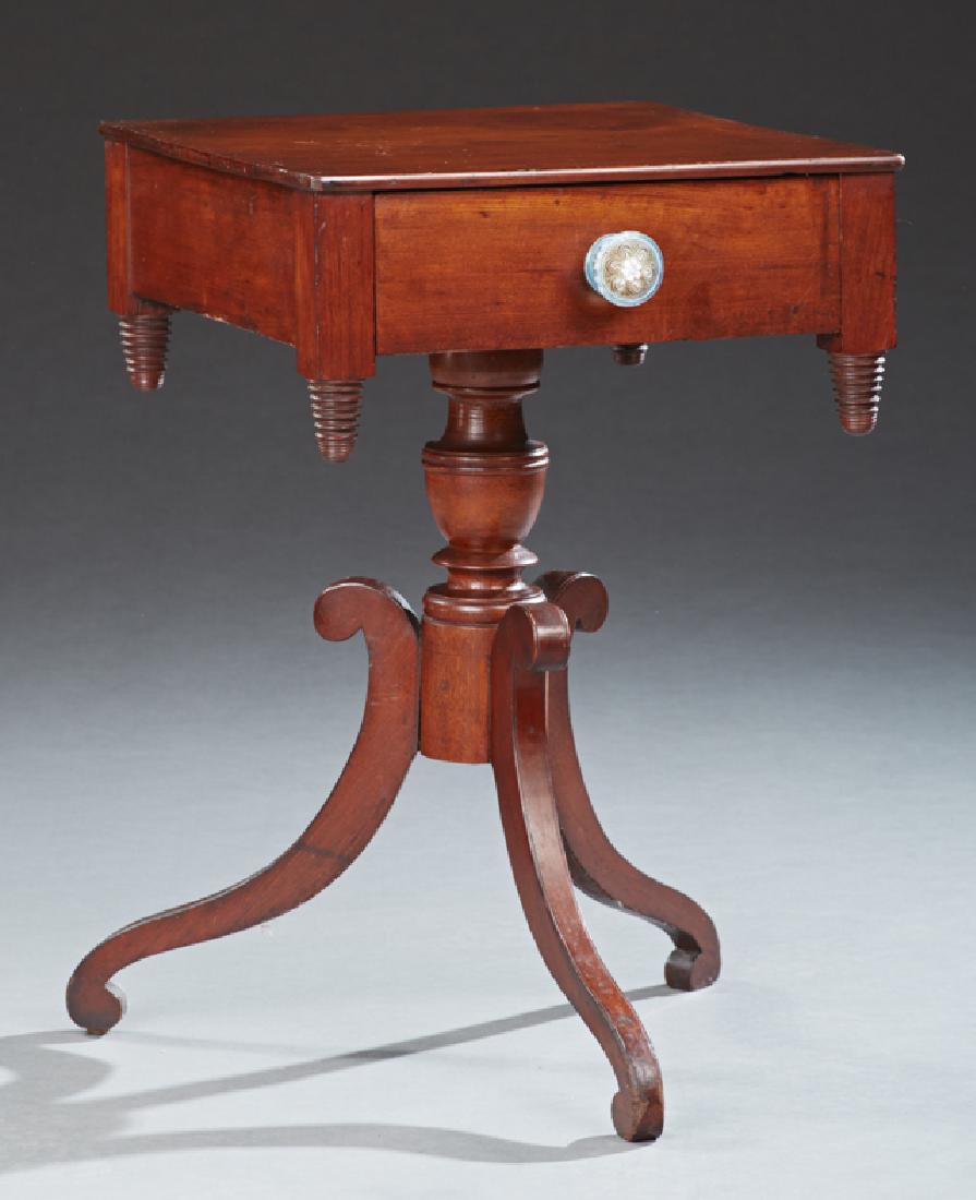 American Classical Style Carved Mahogany Lamp Table, (1 of 2)
