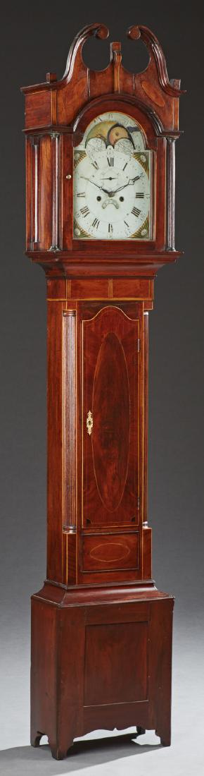American Federal Inlaid Mahogany Tallcase Clock, early (1 of 4)