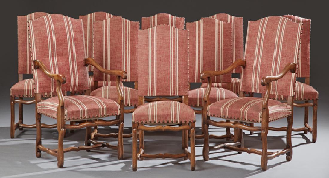 Set of Ten (8+2) French Carved Cherry Upholstered (1 of 1)