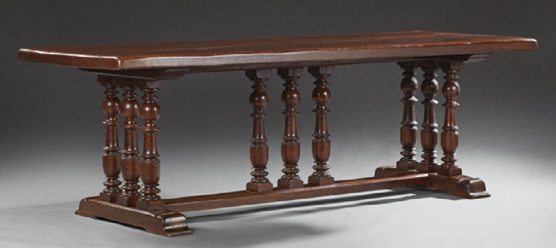 French Henri II Carved Oak Farmhouse Table, 19th c., (1 of 1)