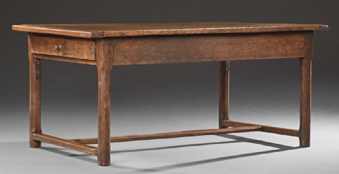 French Provincial Carved Oak Farmhouse Table, 20th c., (1 of 1)