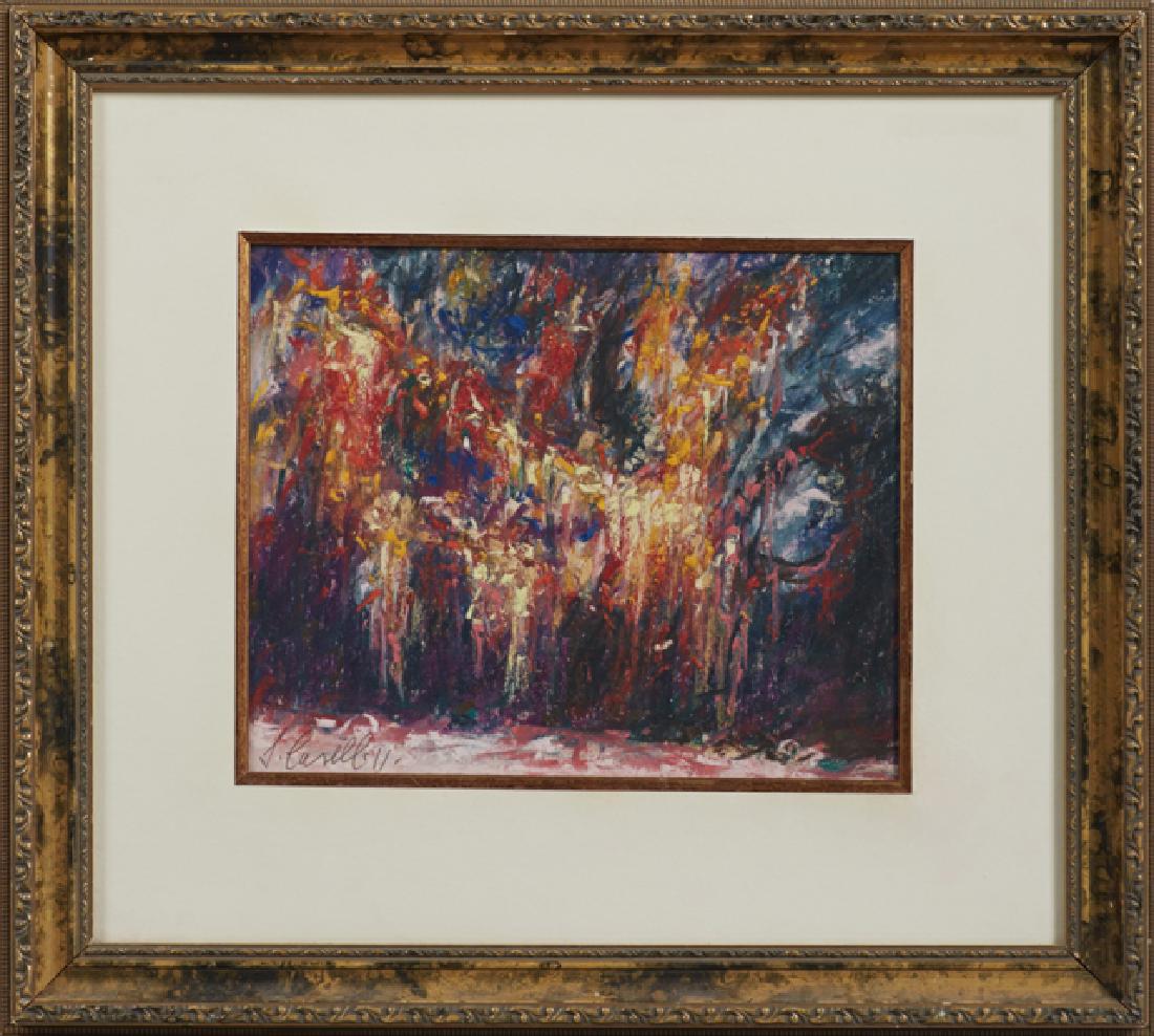 Joachim Cassell (Spanish, New Orleans), "Spanish Moss,": Joachim Cassell (Spanish, New Orleans), "Spanish Moss," 20th c., pastel, pencil signed, lower left margin, titled verso, presented in a mottled gilt frame, H.- 11 3/8 in., W.- 13 7/8 in.