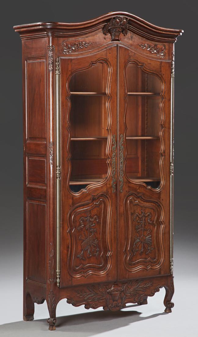 Louis XV Style Carved Walnut Bookcase, 19th c., the (1 of 1)