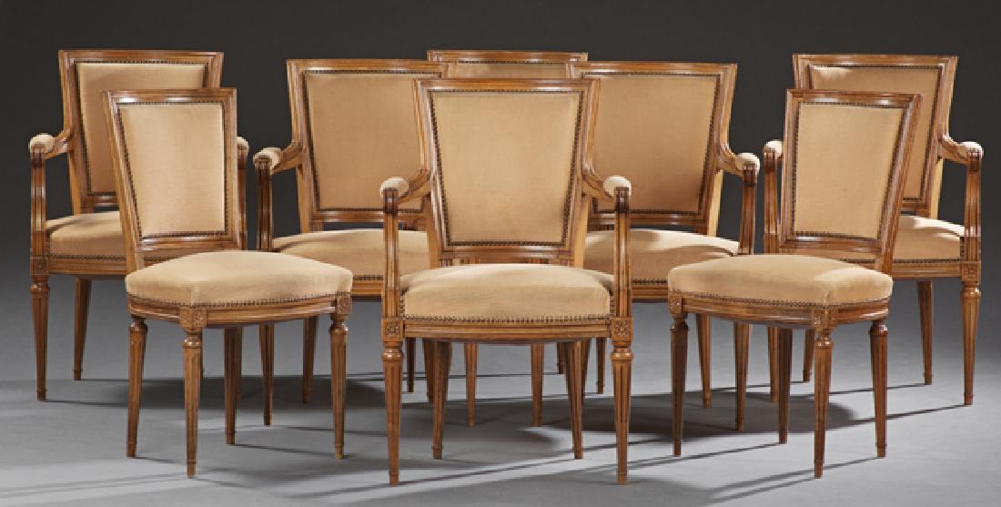 Set of Eight French Louis XVI Style Carved Beech Dining (1 of 1)