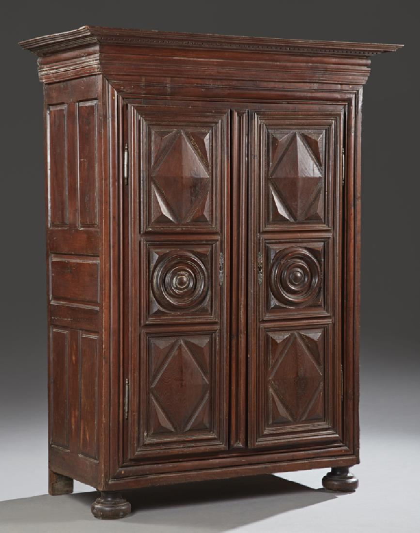 French Louis XIII Style Carved Oak Armoire, 19th c., (1 of 1)