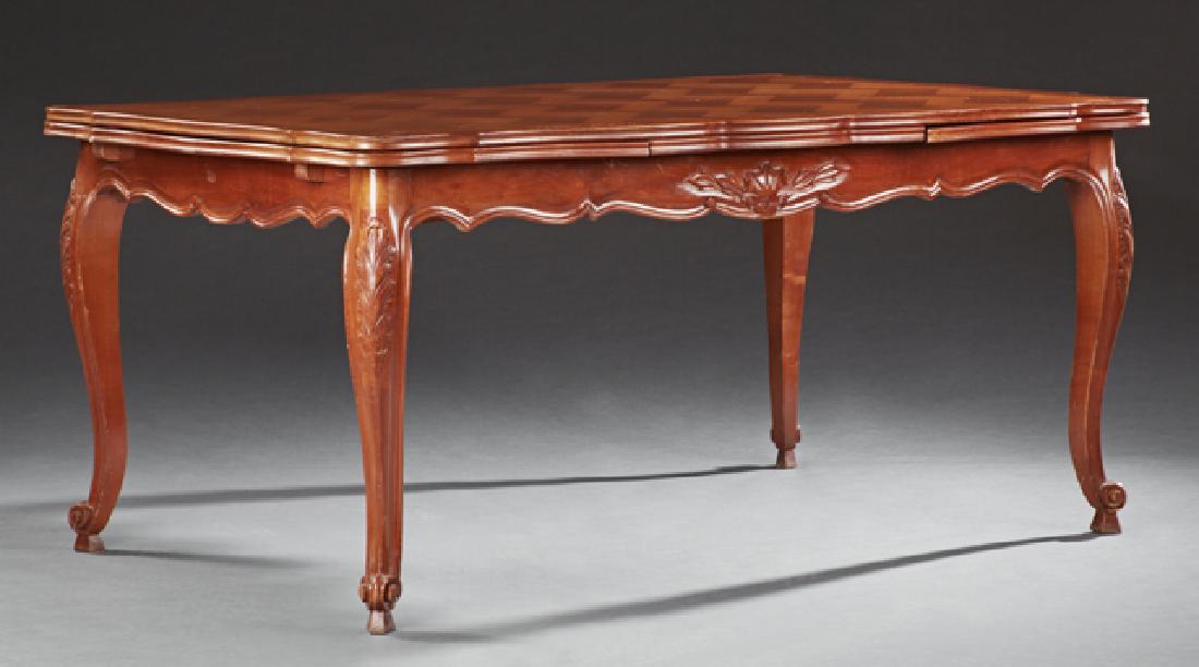 French Louis XV Style Carved Cherry Draw Leaf Dining (1 of 2)