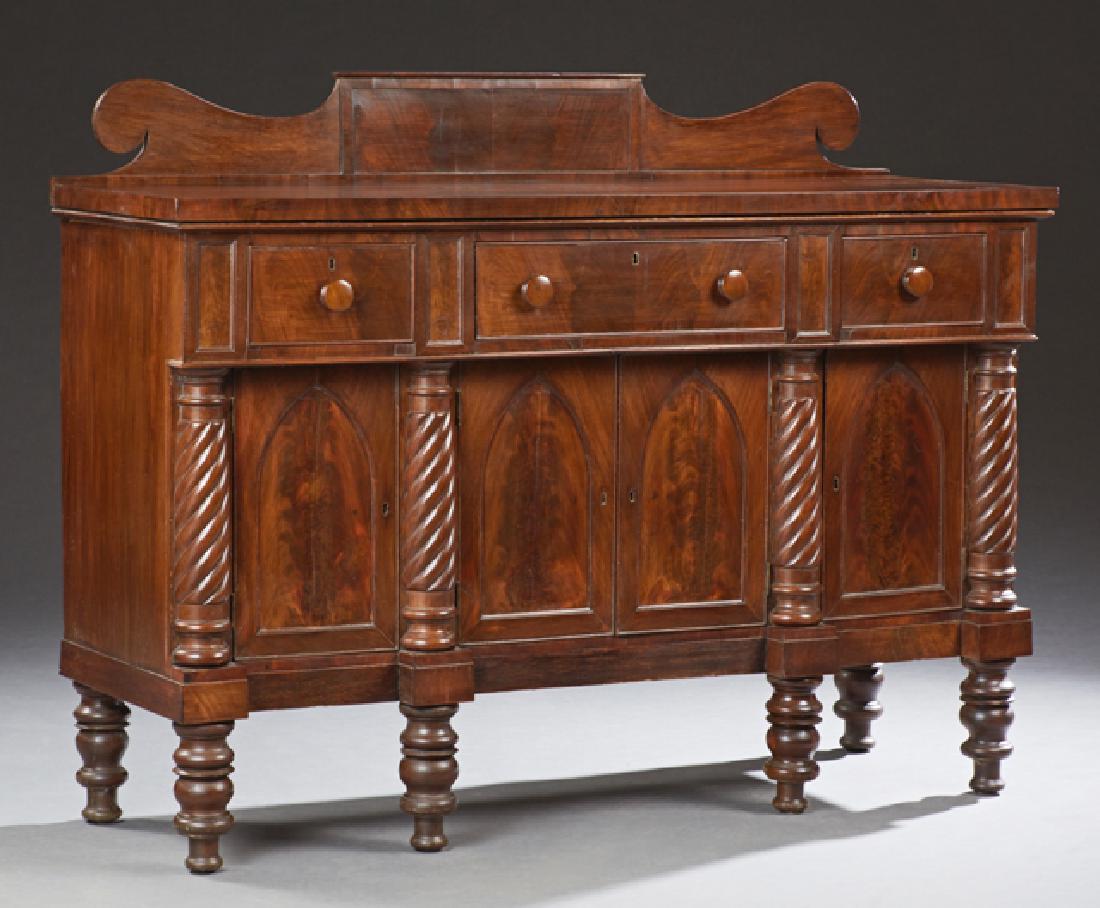 American Classical Carved Mahogany Sideboard, 19th c., (1 of 1)