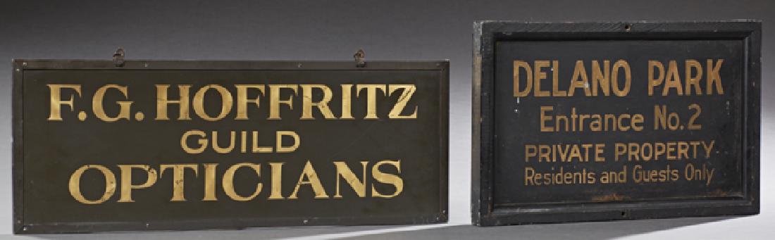 Two Painted Trade Signs, 19th c., one for "Velano Park, (1 of 1)