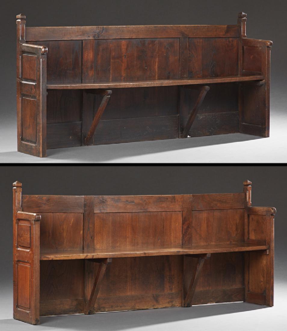 Pair of French Provincial Carved Oak Church Pews, 19th (1 of 3)