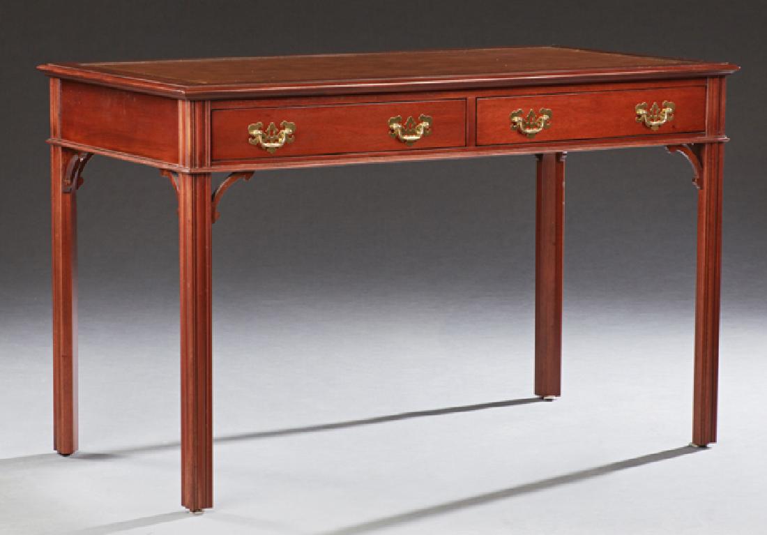 Chippendale Style Carved Mahogany Writing Table, 20th (1 of 1)