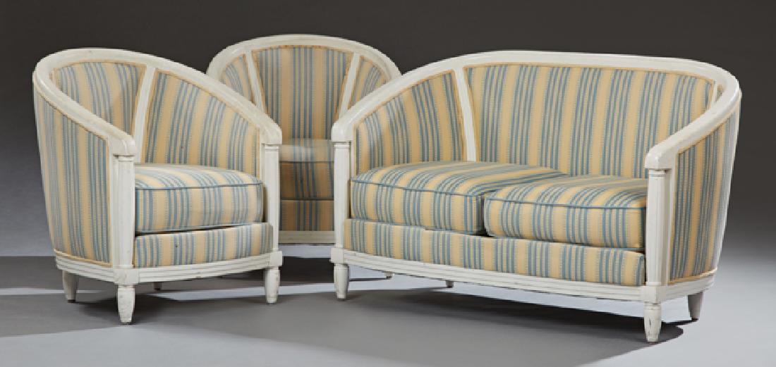 Three Piece French Louis XVI Style Polychromed Parlor (1 of 1)