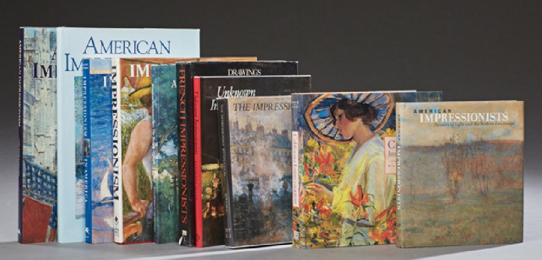 Group of Ten Books on Impressionism, consisting of: Group of Ten Books on Impressionism, consisting of "American Impressionism" by Susan Frank; "The Impressionistic Revolution" by Bruce Bernard; "Unknown Impressionists" by Kathleen Adler; "Drawings- Fr