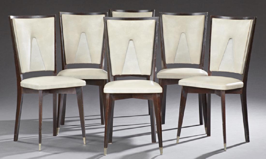 Six Art Deco Style Ebonized Mahogany Dining Chairs, (1 of 1)