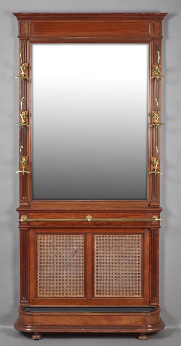French Carved Mahogany Hall Stand, 19th c., the stepped (1 of 1)