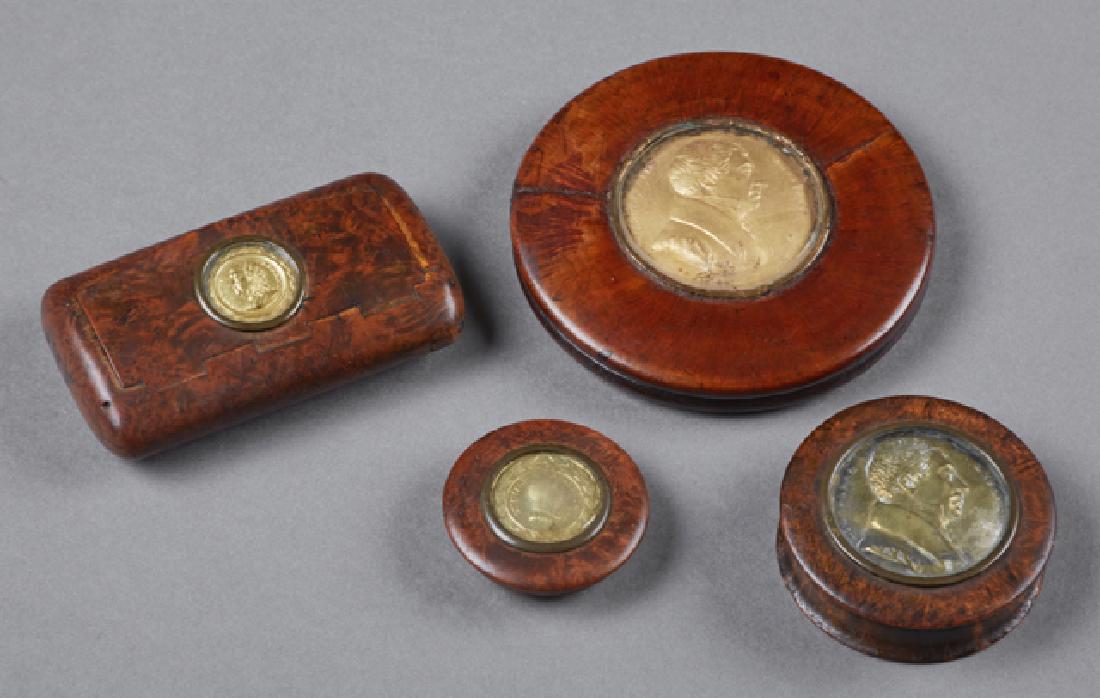 Group of Four Snuff Box items, 19th c., consisting of (1 of 2)
