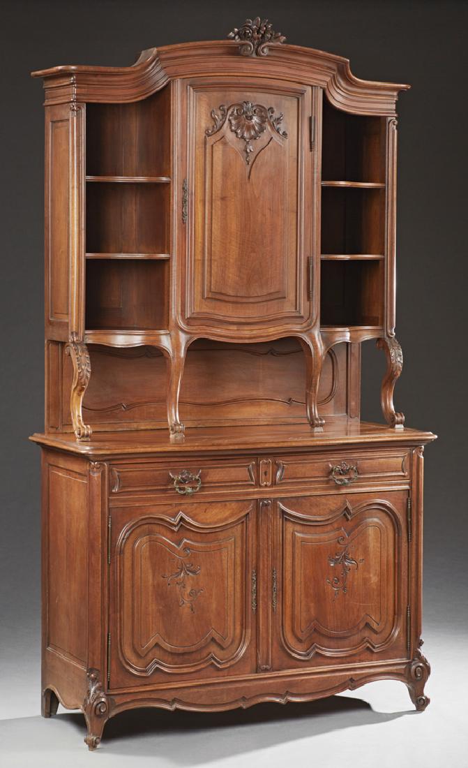 French Louis XV Style Carved Walnut Buffet a Deux (1 of 1)
