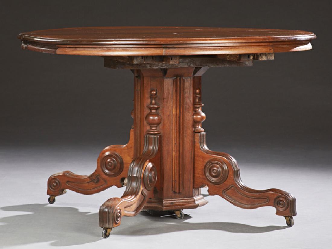 American Victorian Carved Mahogany Circular Dining (1 of 1)