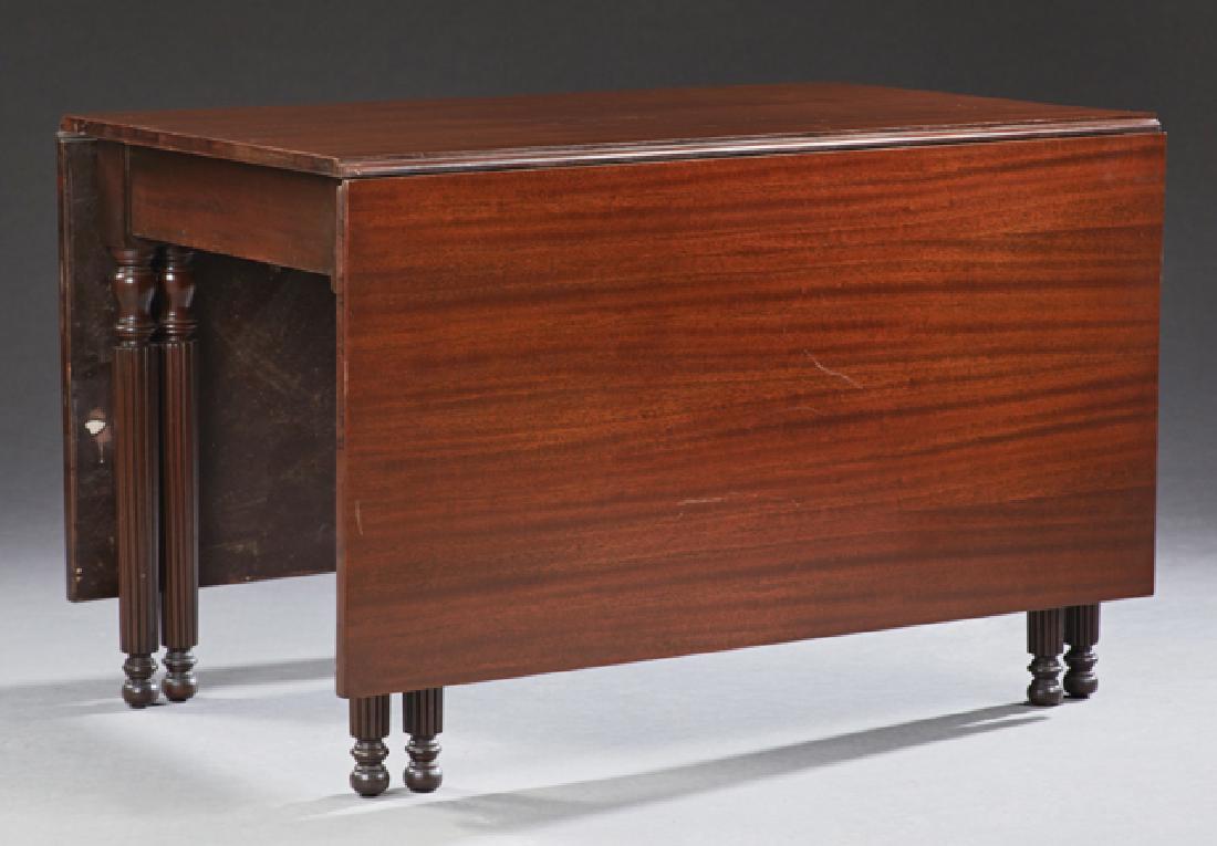 English Sheraton Style Carved Walnut Drop Leaf Dining (1 of 2)