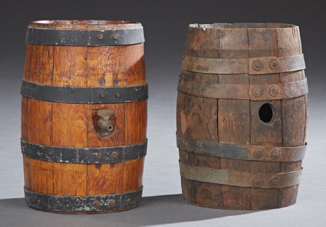 Two Civil War Oak Water Casks, 19th c., with iron (1 of 1)
