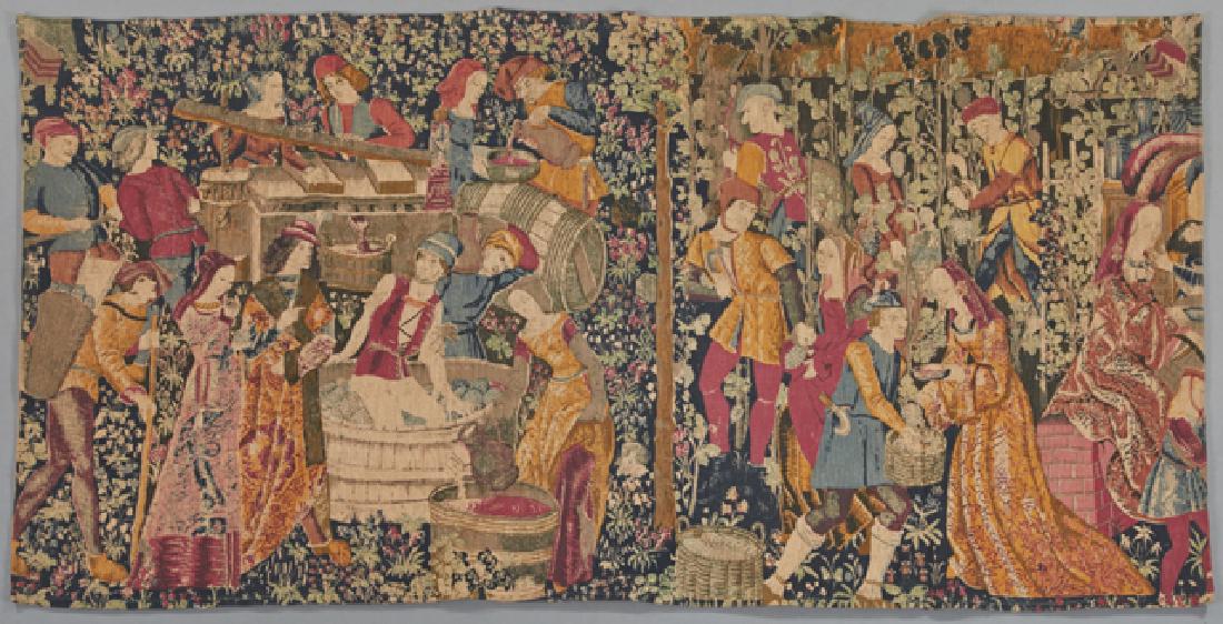 French Tapestry, 19th c., of a vineyard scene, (1 of 1)