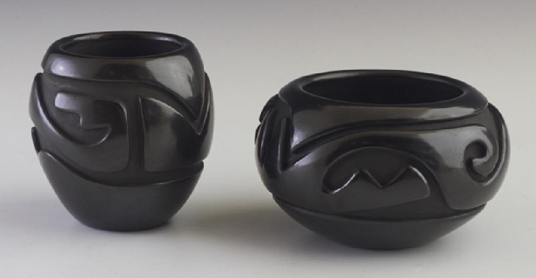 Two Santa Clara Pottery Black Bowls, 20th c., one (1 of 1)