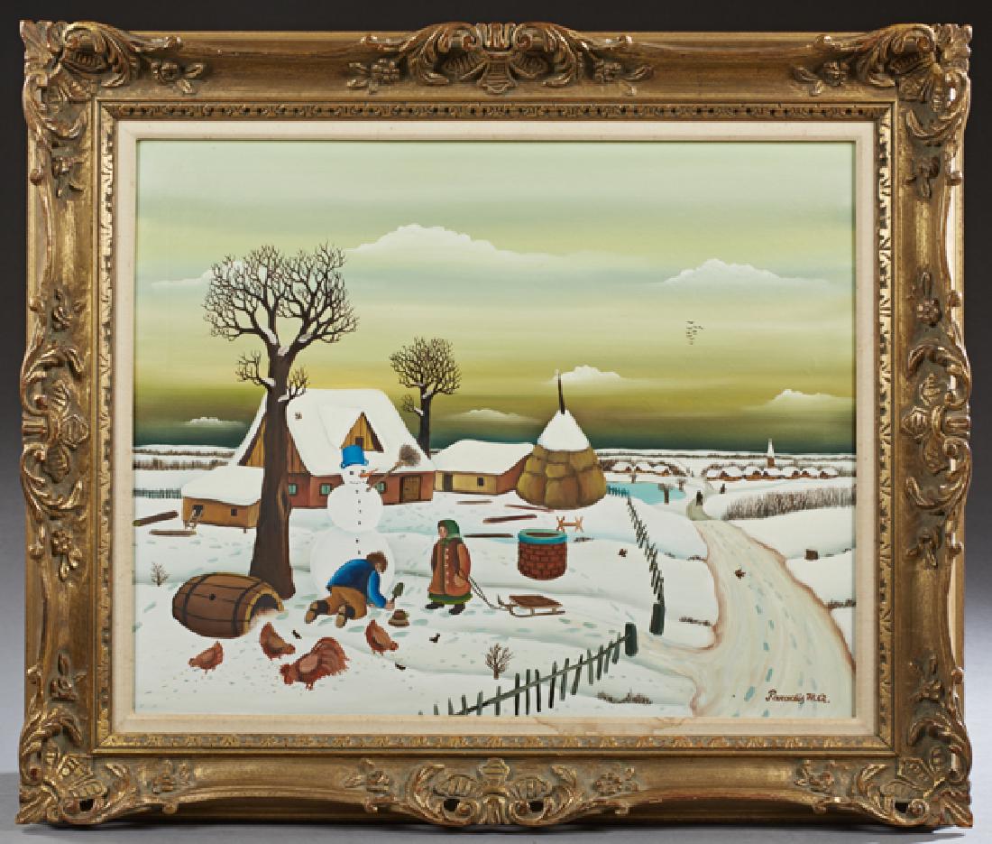 Branko Paradis (1942-, Croatian), "Winter Snow Scene," (1 of 1)