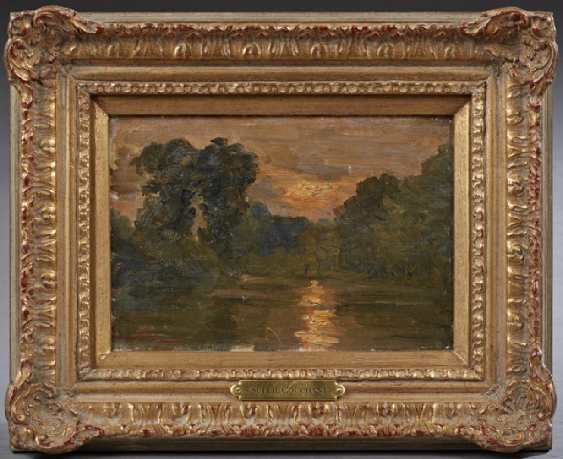French School, "Soleil Couchant," 19th c., oil on (1 of 1)