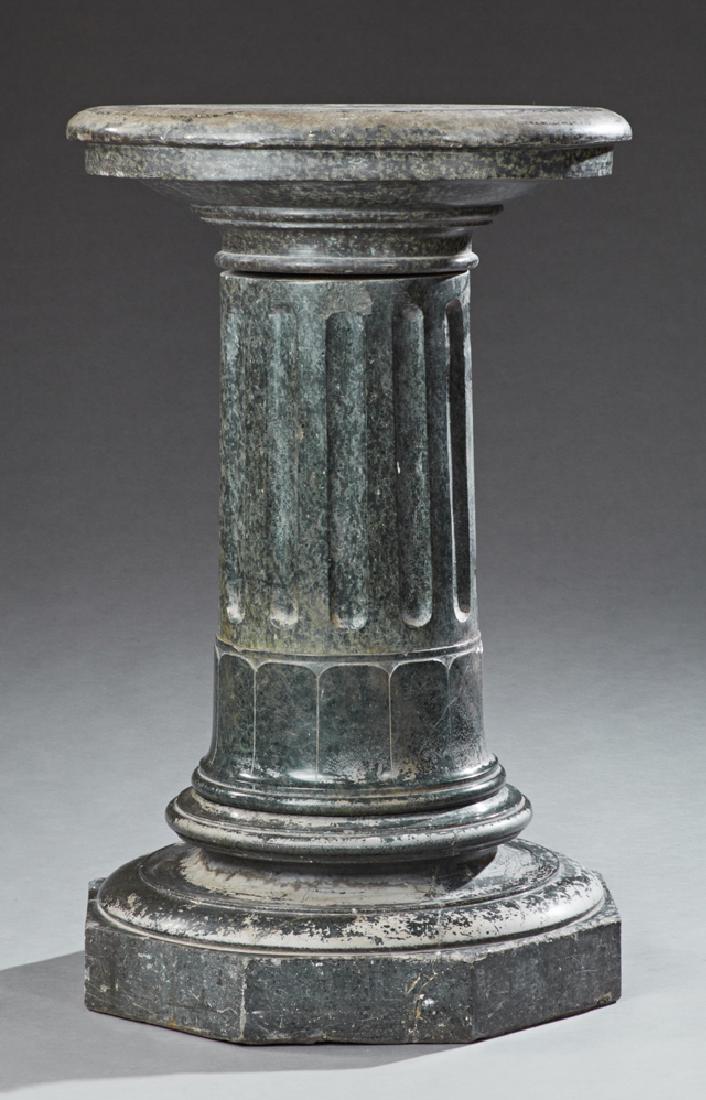 Continental Verde Antico Marble Pedestal, late 19th c., (1 of 1)