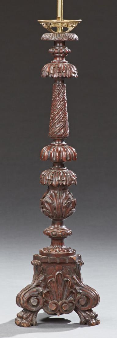 Carved Mahogany Table Lamp, early 20th c., with a (1 of 1)