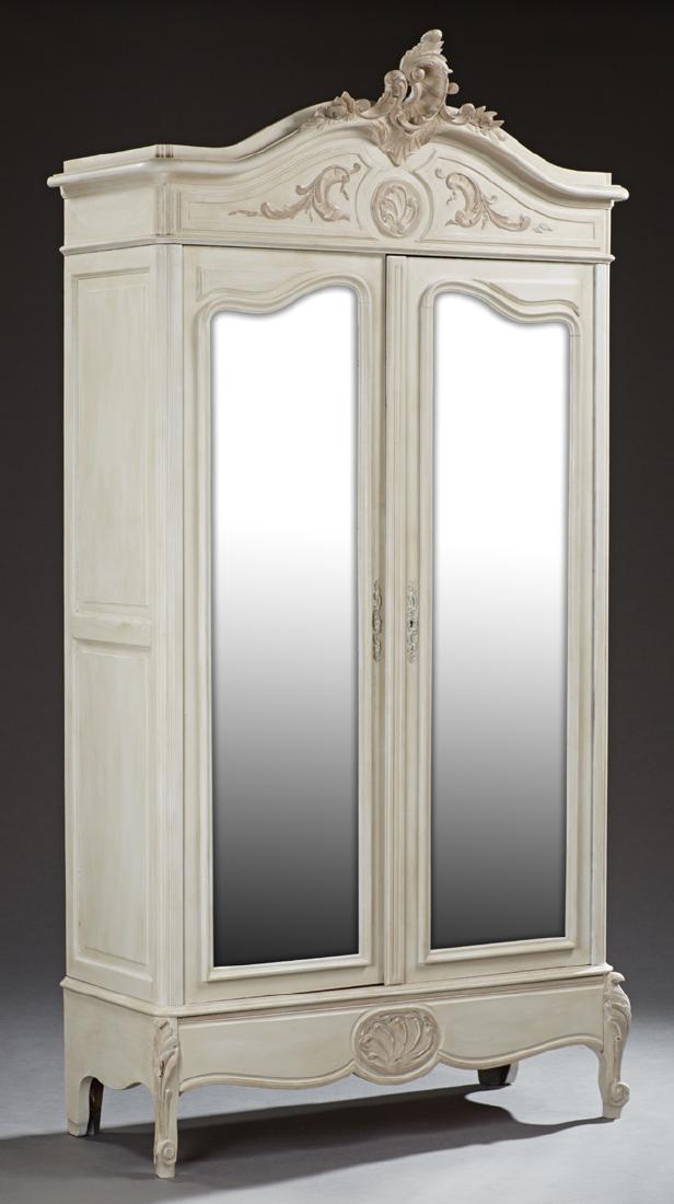 French Louis XV Style Carved Oak and Cherry Armoire, (1 of 1)