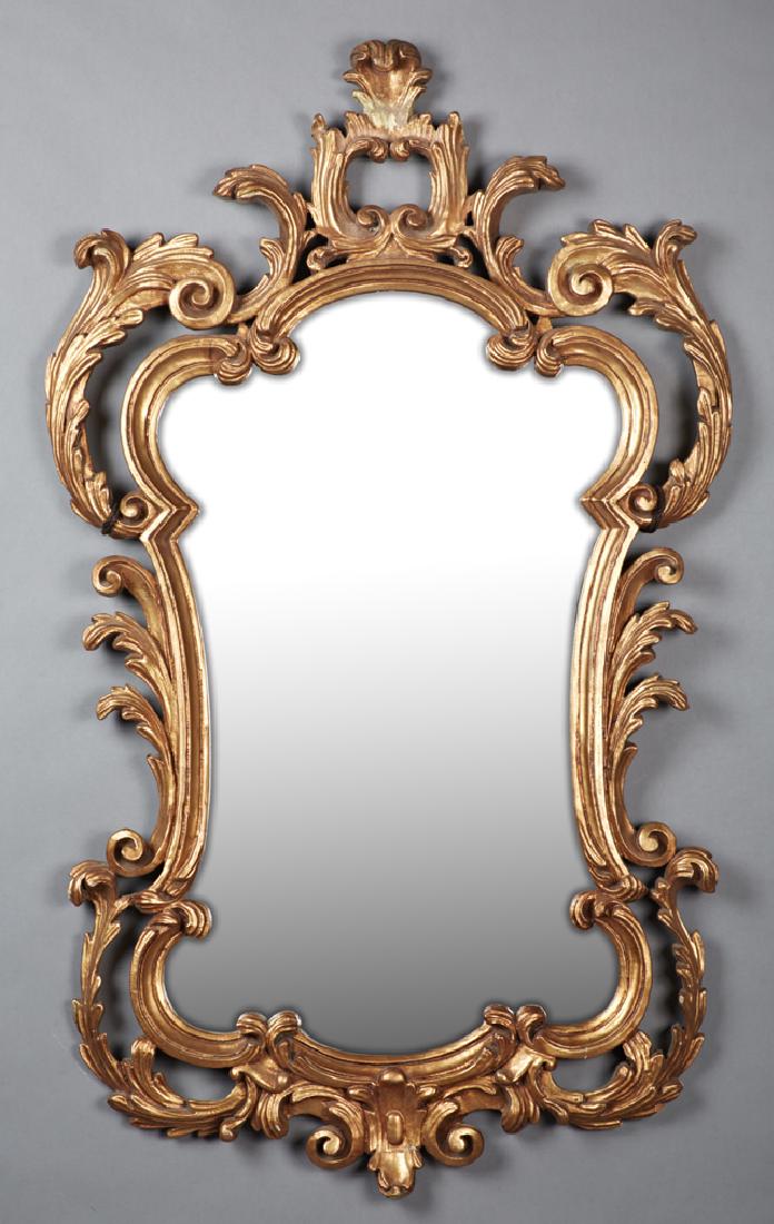 French Louis XV Style Carved Poplar Gilt Overmant (1 of 1)