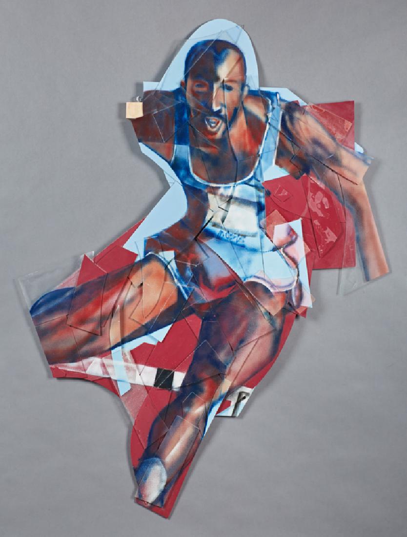 Sally Heller (New Orleans), "Jumper," 1985, assembled: Sally Heller (New Orleans), "Jumper," 1985, assembled oil on plastic, signed and dated verso, H.- 52 in., W.- 34 in. Provenance: Property deaccessioned from the private collection of Freeport-McMoRan