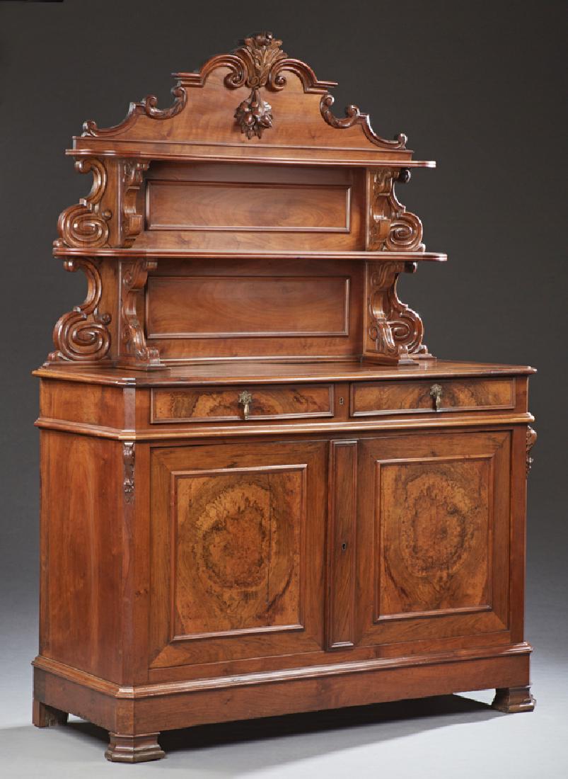 French Louis Philippe Carved Walnut Sideboard, c. 1850, (1 of 1)