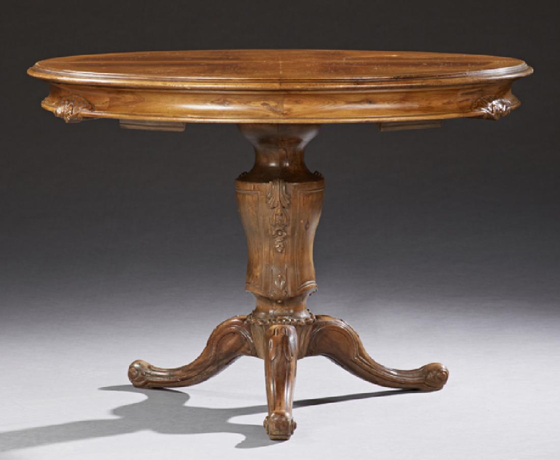 French Louis Philippe Carved Walnut Dining Table, 19th (1 of 2)