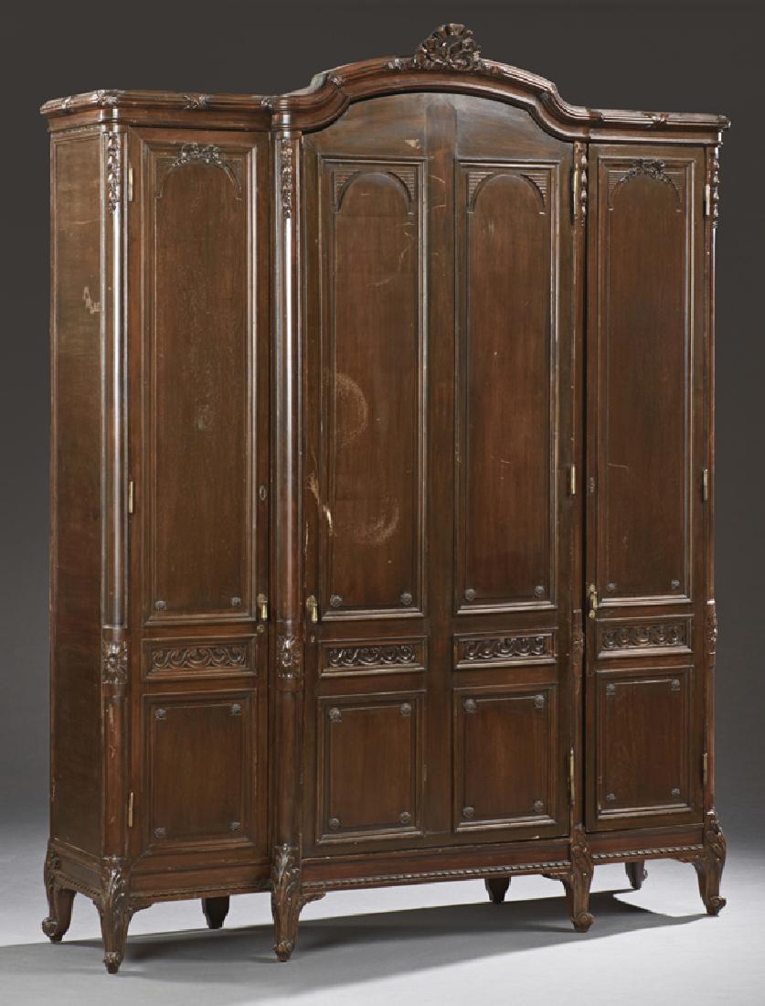Large French Louis XV Style Carved Walnut Armoire, 19th (1 of 1)
