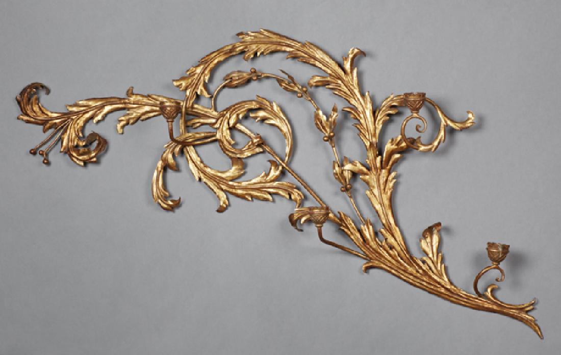 Florentine Style Gilt Iron Four Light Candle Sconce, (1 of 1)