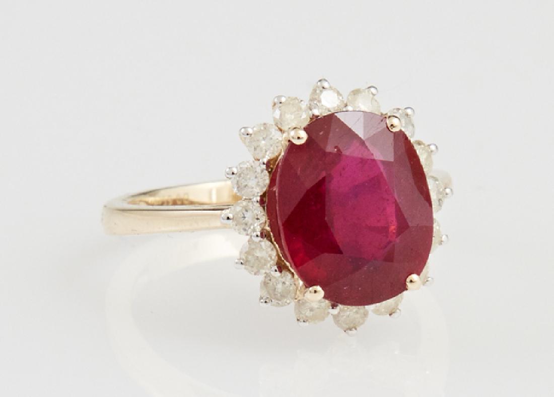 Lady's 14K Yellow Gold Dinner Ring, with an oval 5.26 (1 of 2)